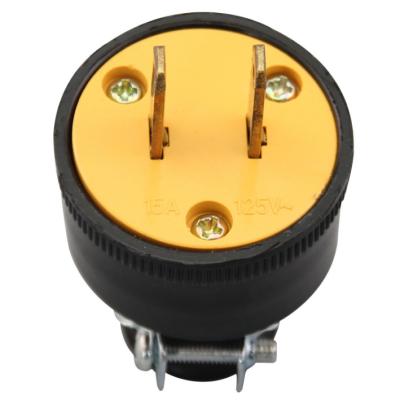 China Plastic 125V 15A Flat 2 Pins Male Electrical Plug for sale