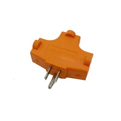 China Residential PVC 50V 15A Orange 2 Pin Plug Adapter Converter for sale