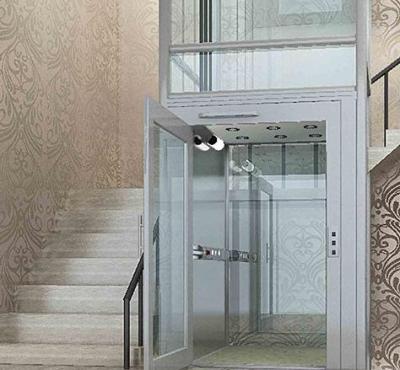 China 8 Floors Residential Elevators Glass Type Gearless Traction Lift for sale