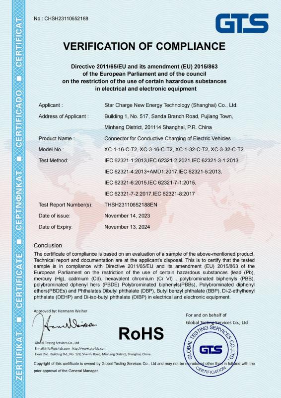 RoHS for EV Connector - Chengdu Evoyage Technology Co., Ltd.