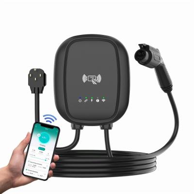 China Wallbox Wall Mounted Electric Car Charger 16A / 32A 7kW EV Vehicle Charging Station for sale