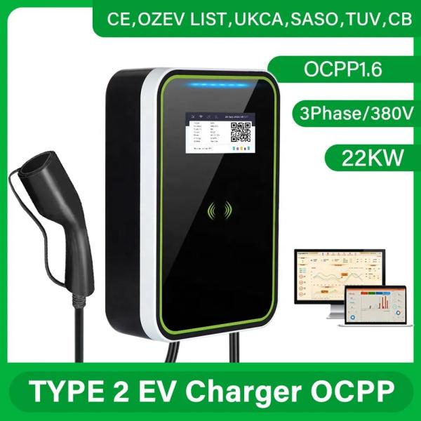 Quality OCPP 1.6J 32A 3 Phase Wallbox EV Charging Pile 7kw - 22kw 380V Wallbox Electric for sale