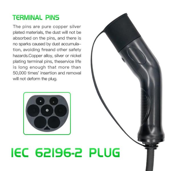 Quality Mode 3 EV Charging Cable IEC 62196-2 16A 32A Male To Female Type 2 EV Cable for sale