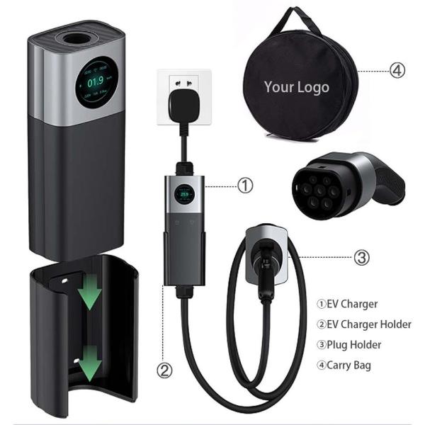 Quality 32A Portable EV Charger With App WIFI Bluetooth Electric Car Type 2 EV Charger for sale