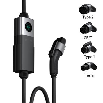 China 7kw 11kw 22kw Portable EV Charger GB/T EV Charging Station Type 2 Type 1 for sale