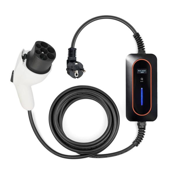 Quality Type 1 / 2 Schuko Plug Portable EV Charger 8A 10A 13A 16A Electric Car Charger for sale
