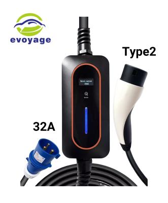 中国 7KWタイプ2EV充電器 32A携帯EV充電器 IEC62196-2 販売のため