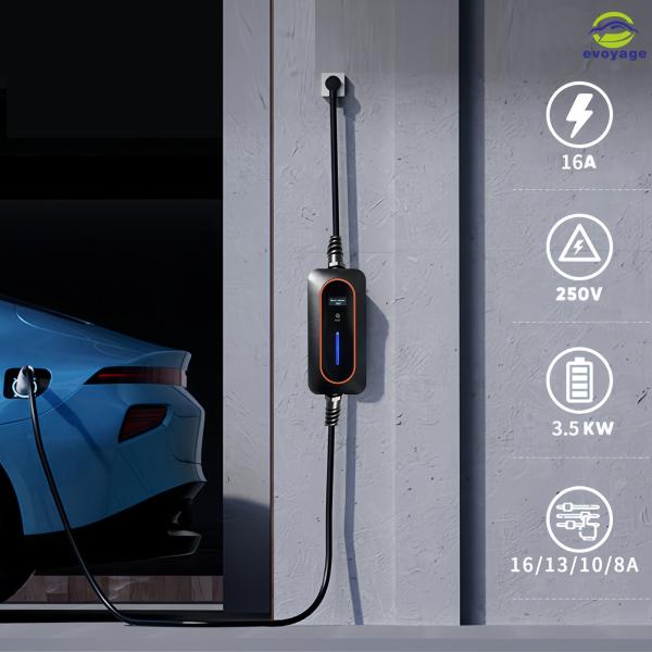 Quality Type 2 AC Portable EV Charger 16A Schuko Plug With LCD Display for sale