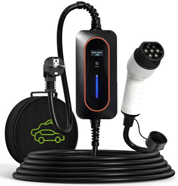 Quality 3.6KW 16A Type 2 EV Charger Portable Single Phase Electric Car Charger With LCD for sale