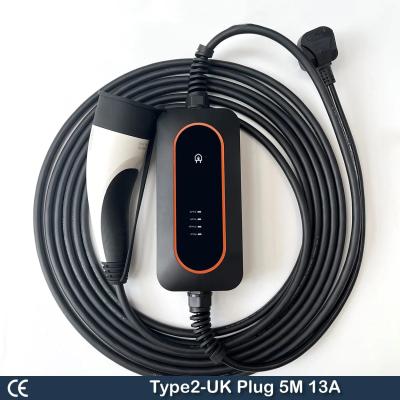 China Mode 2 EV Charger Portable Electric Vehicle Charger Type 1 Type 2 EV Charging Cable Mobile Level 2 EV Charger for sale