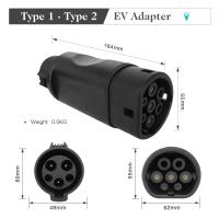 Quality Type 1 To Type 2 EV Charger Adapter SAE J1772 To IEC62196 32A 250V 8KW Adapter for sale