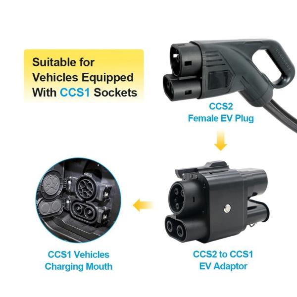 Quality CCS2 To CCS1 DC Fast Charger Adapter 250A For High Speed Charging Converter 300V for sale