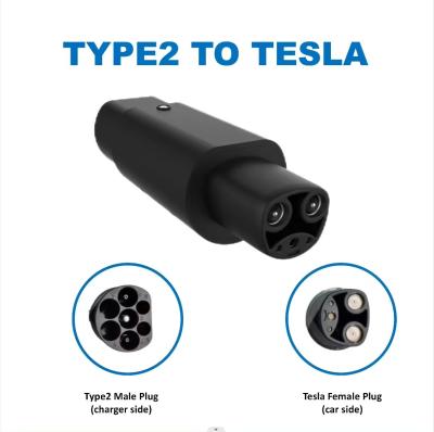 China IEC 62196 EVSE Adapter 16A 32A EV Charger Connector Type 2 To TESLA EV Adapter for sale