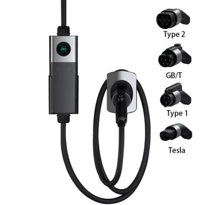 China 40A 9.6KW Portable Tesla Electric Car Charger 3.5kw 7kw 11kw 22KW 16A / 32A IP55 for sale