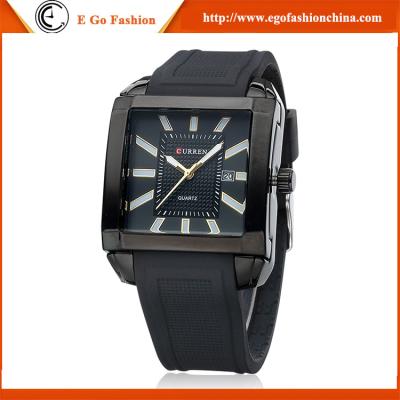 China Full Black Rose Gold Case Curren Watch Top Brand Luxury Watch Sports Watch Silicone Watch for sale