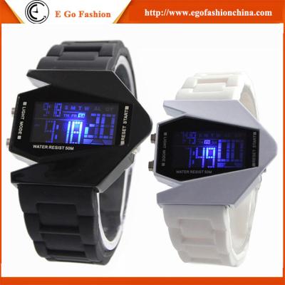 China Pilot Watch Plane Shape Soldier Fashion Casual Watches Boy Girl Sports Watch LED Watch OEM for sale