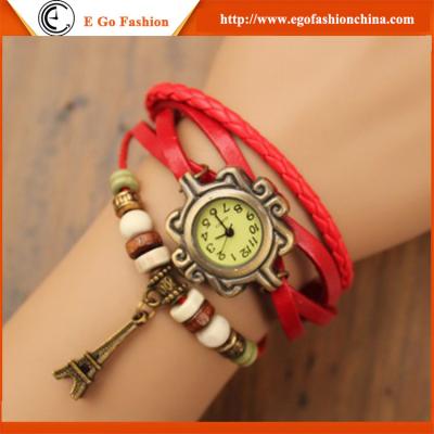 China Effiel Tower Pendant Watches Woman Girls Female Watch Quartz Analog Watch Retro Watches for sale