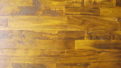 China Acacia Solid 3-strips, hand-scraped,distressed,UV lacquer for sale