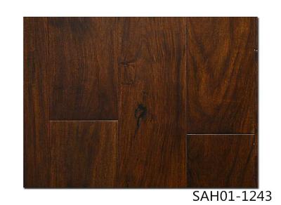 China small leaf Acacia Handscraped, UV lacquer, HDF engineered flooring, 3-layer, UV lacquer for sale