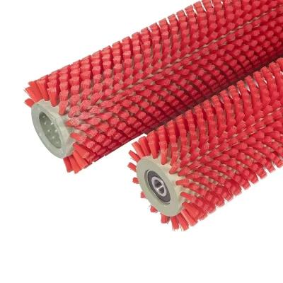 China Brush de rodillos industriales de nylon cilíndrico para limpieza de cinta transportadora en venta