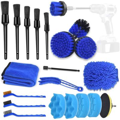 China 21 Pcs Car Cleaning Tools Kit Buffing Sponge Pads For Wheels Dashboard Interior for sale