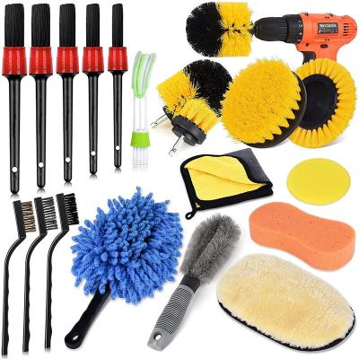 China High Quality Removable Drill Soft Brush Car Detailing Brush Waxing Sponge For Interior Exterior Washing for sale