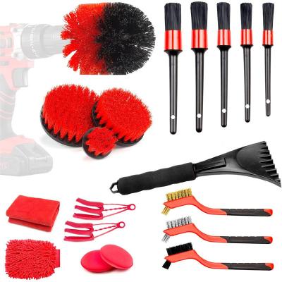 China 19Pcs Car Detailing Brush Set Car Detailing Kit for Auto Detailing Cleaning Car Motorcycle Interior for sale