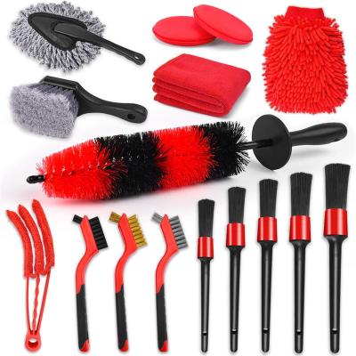 China 16pcs Bendable Wheel Brush For Car Alloy Tire Detailing for sale