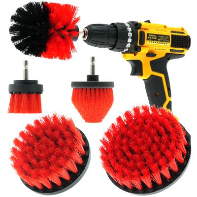 China Hot Selling 5Pieces Pp Drill Brush Scrub Attachment Set For Car Carpet Bathroom Cleaning for sale