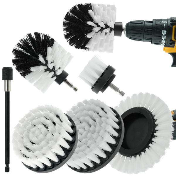 Quality 7Pcs Power Scrubber Attachments Drill Brush Set With Extension Rod For Household for sale