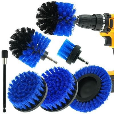 China Drill Cleaning Brushes Set for Washing Car Wheel Tyre Rim Cleaning Bathroom Surfaces Floor Kitchen And Toilet Cleaner for sale