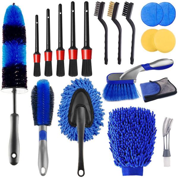 Quality Personalised Automotive Car Detailing Brush Kit Ac Wheels Dashboard Cleaner 19pcs for sale