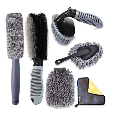 China 6PC T Type Manual Single Car Detailing Brush Round Head For Tire for sale