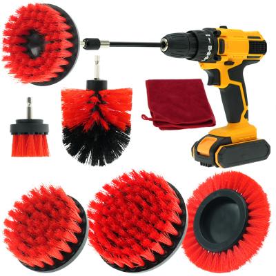 China Kitchen Floor Grout Drill Brush Attachment Set For Washing Car Wheel Tyre Rim for sale