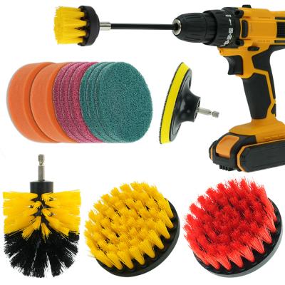 China Exw Price 14Pcs Drill Brush Set Cleaning Kitchen Power Scrubber Set for sale