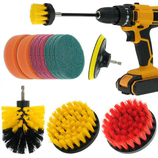 Quality Exw Price 14Pcs Drill Brush Set Cleaning Kitchen Power Scrubber Set for sale