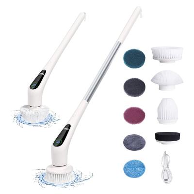China Replaceable Rotating Bathroom Spin Brush Cleaner Scrubber 8 Heads for sale