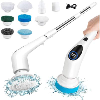 China 9In Electric Cleaning Brush Spin Scrubber for Bathroom Tub Tile Floor Kitchen for sale