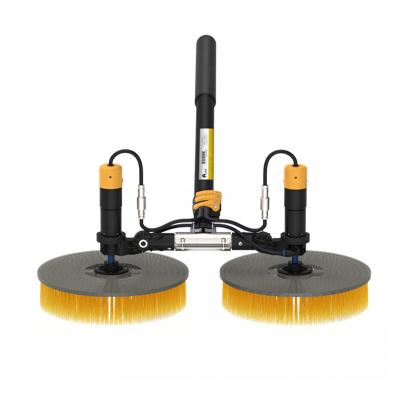 China 7.5m Lithium Battery Telescopic Solar Panel Cleaning Brush Double Head for sale