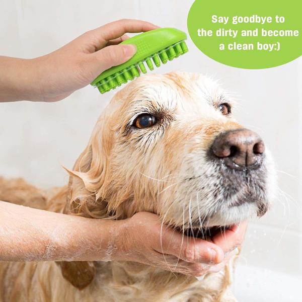 Quality Bath Soothing Dog Wash Scrubber Rubber PET Massage Brush For Long Short Hair for sale