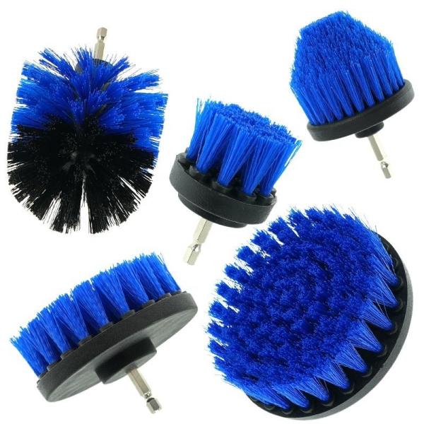 Quality 9PC Blue Grout Brush Drill Attachment Sponge Car Wheel Detailing for sale