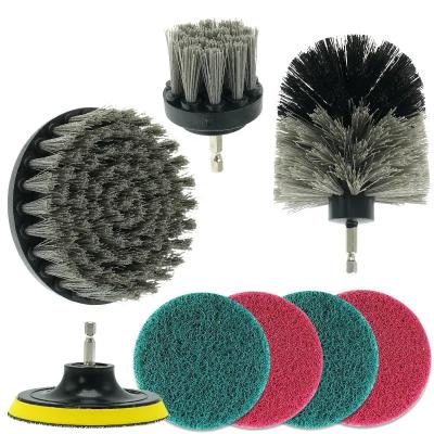 China Oem 8pc Drill Brush Set Power Scrubber Bathroom Car Cleaning for sale