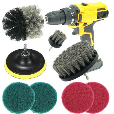 China Grey Brush Set For Drill Cleaning Brush Attachment for sale