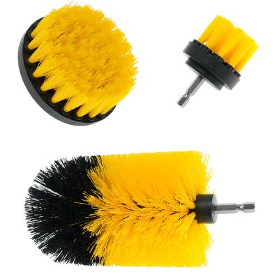 China Yellow Color Customerized Electric Scrub Brush Set For Drill for sale