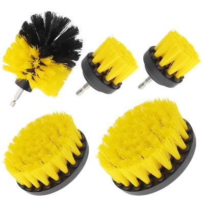 China Medium Bristle Drill Brush Set Quick Change Shaft Multi Functional Brush Attachment zu verkaufen