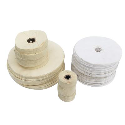 China Metal stainless steel polishing and grinding consumables round hole white cloth wheel non-woven wheel for sale