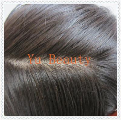 China Best quality invisible injected swiss lace silk base man hair toupee for sale