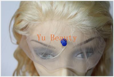 China 613# blonde hair brazilian virgin human hair body wave  full lace wig for women for sale