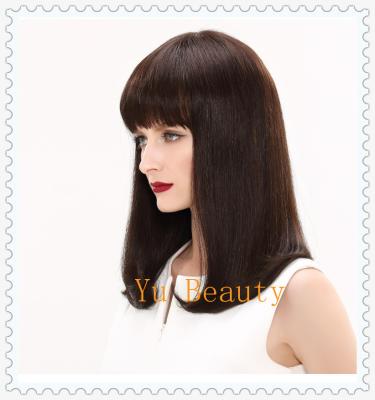 China Long BOB style with fringe front fashion women human hair wigs for sale