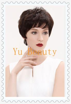 China short hair style with less air fresh fringe front fashion women human hair wigs for sale